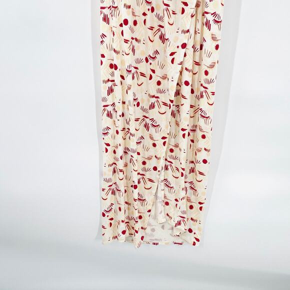 NEW Free People Daria Ivory Printed Sleeveless Halter Slit Maxi Dress T-Back LG - Picture 9 of 11